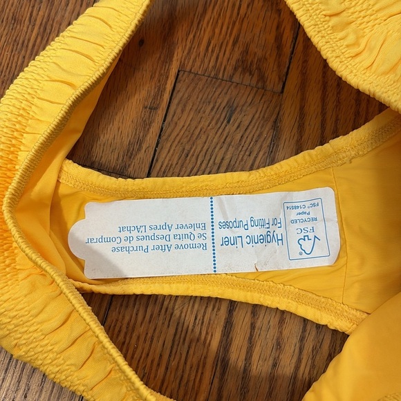 Andie Bikini Set Rye Top Classic Bikini Bottom Smocked Sunstruck Yellow sz Small - Picture 8 of 9